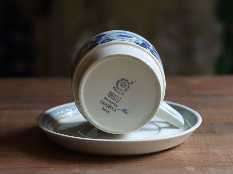 Royal copenhagen （ロイヤルコペンハーゲン） Nucella（ヌセラ） コーヒーカップソーサー ブルー / Ellen Malmer │ 北欧ヴィンテージ デンマーク