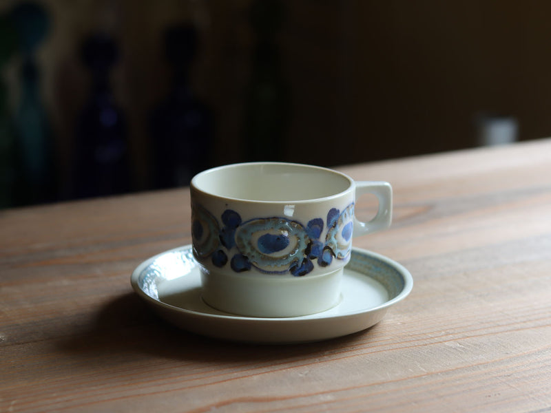 Royal copenhagen （ロイヤルコペンハーゲン） Nucella（ヌセラ） コーヒーカップソーサー ブルー / Ellen Malmer │ 北欧ヴィンテージ デンマーク