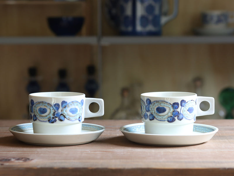 Royal copenhagen （ロイヤルコペンハーゲン） Nucella（ヌセラ） コーヒーカップソーサー ブルー / Ellen Malmer │ 北欧ヴィンテージ デンマーク