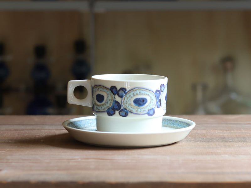Royal copenhagen （ロイヤルコペンハーゲン） Nucella（ヌセラ） コーヒーカップソーサー ブルー / Ellen Malmer │ 北欧ヴィンテージ デンマーク