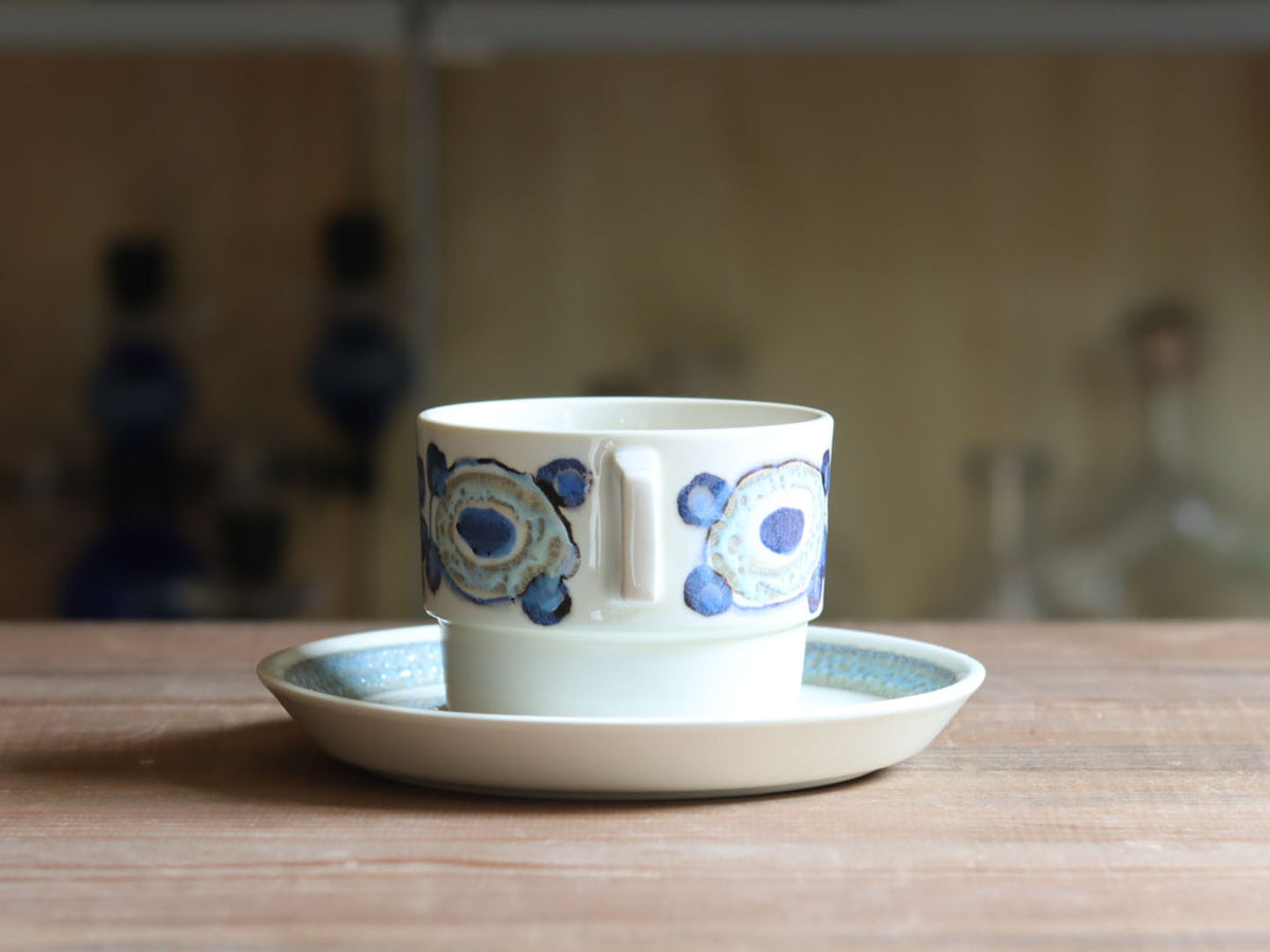 Royal copenhagen （ロイヤルコペンハーゲン） Nucella（ヌセラ） コーヒーカップソーサー ブルー / Ellen Malmer │ 北欧ヴィンテージ デンマーク