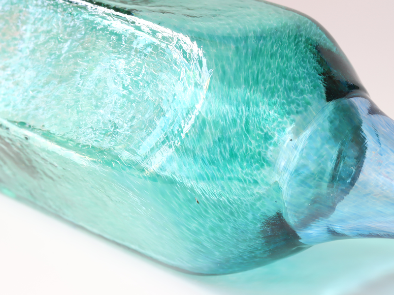 Kosta Boda（コスタ・ボダ） Antikva ブルーグリーン ボトル H26.5 / Bertil Vallien ｜ 北欧ヴィンテージ スウェーデン