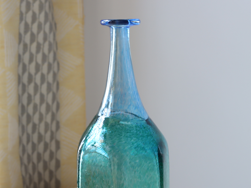 Kosta Boda（コスタ・ボダ） Antikva ブルーグリーン ボトル H26.5 / Bertil Vallien ｜ 北欧ヴィンテージ スウェーデン