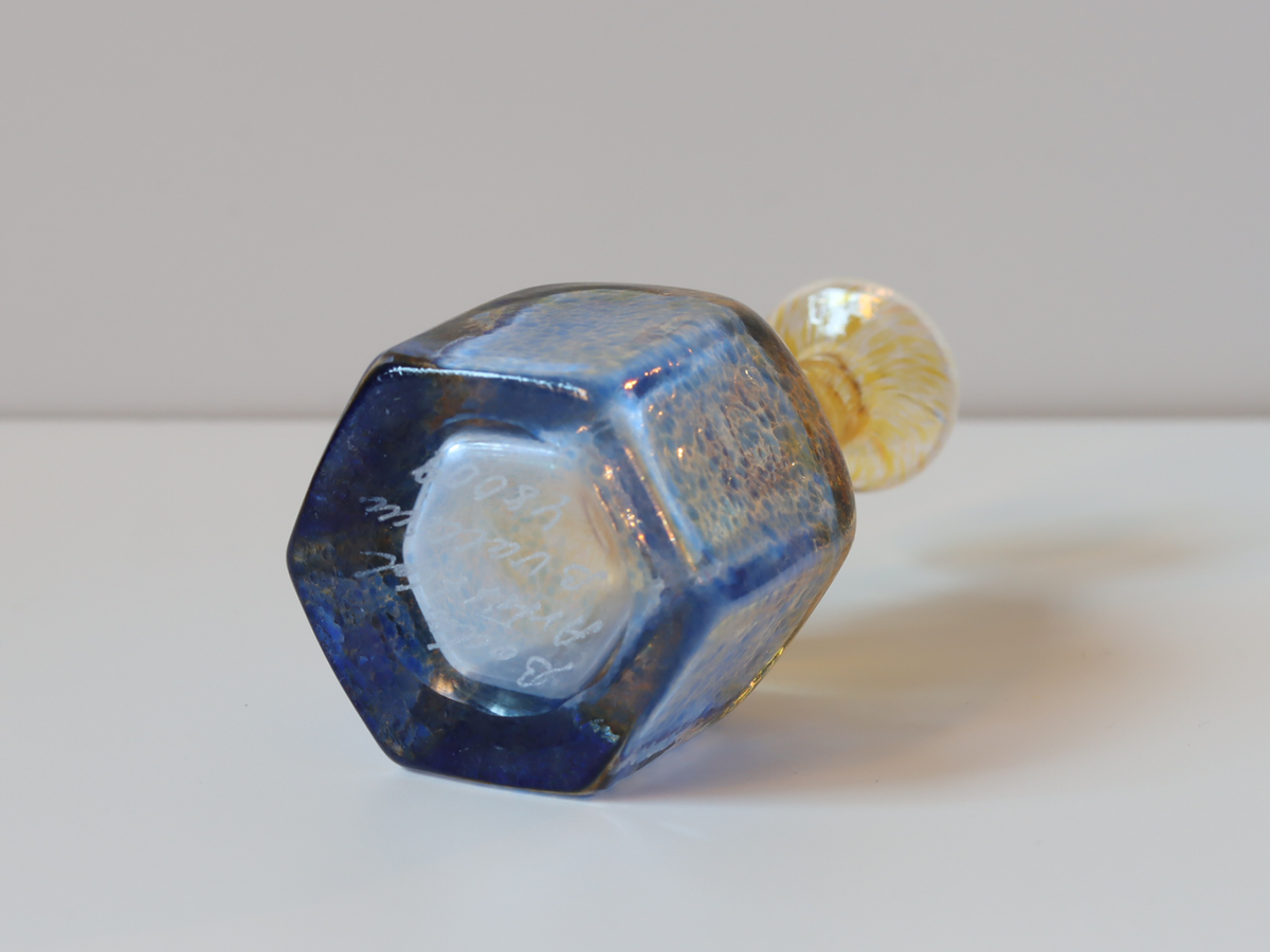 Kosta Boda（コスタ・ボダ） Antikva ブルーイエロー ボトル H9 / Bertil Vallien ｜ 北欧ヴィンテージ スウェーデン