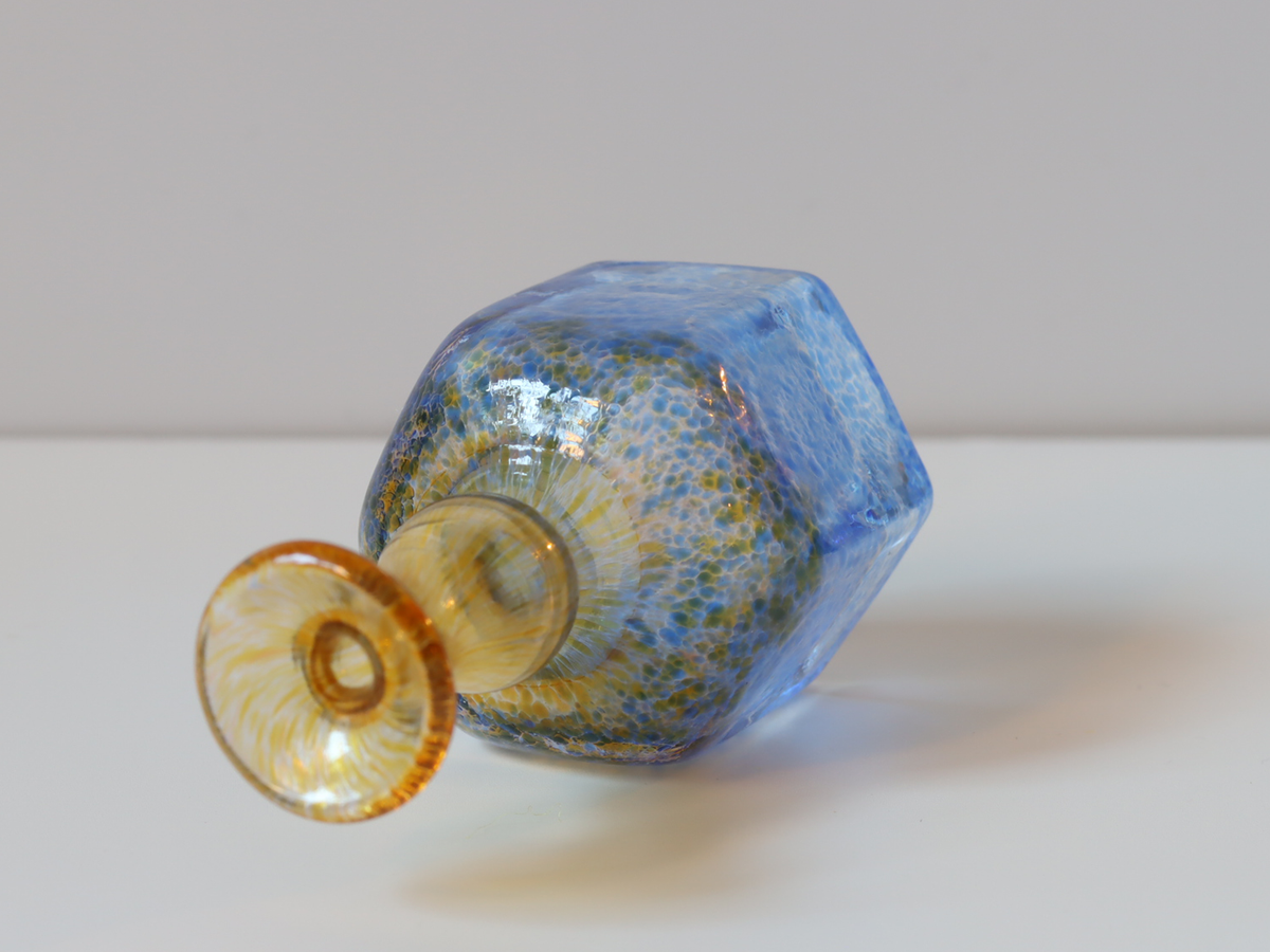 Kosta Boda（コスタ・ボダ） Antikva ブルーイエロー ボトル H9 / Bertil Vallien ｜ 北欧ヴィンテージ スウェーデン