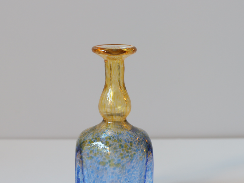 Kosta Boda（コスタ・ボダ） Antikva ブルーイエロー ボトル H9 / Bertil Vallien ｜ 北欧ヴィンテージ スウェーデン