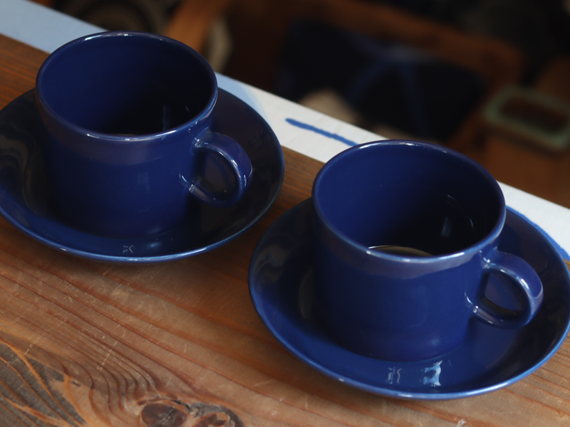 Arabia Teema Tea Cup & Saucer Blue / Kaj Franck｜FINLAND