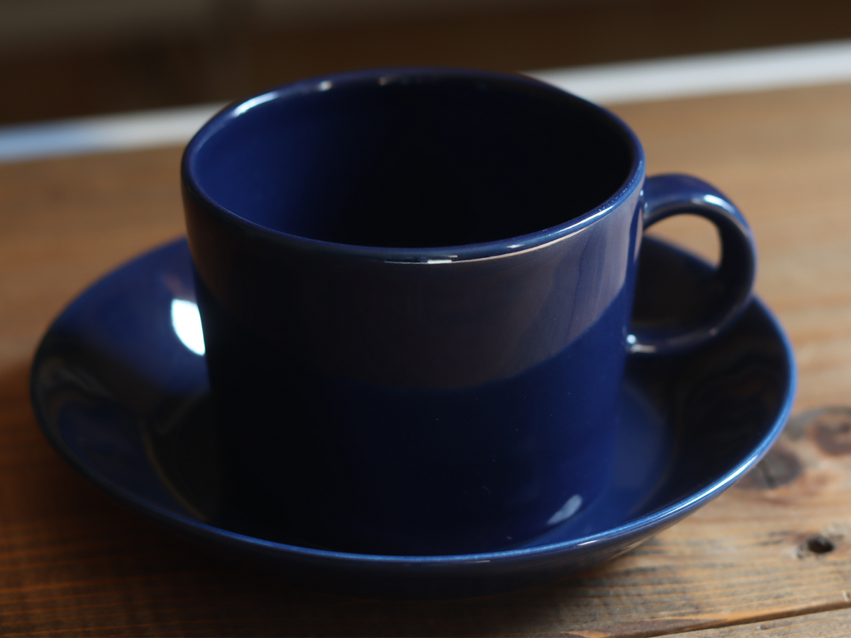 Arabia Teema Tea Cup & Saucer Blue / Kaj Franck｜FINLAND
