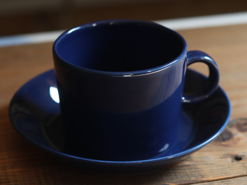 Arabia Teema Tea Cup & Saucer Blue / Kaj Franck｜FINLAND