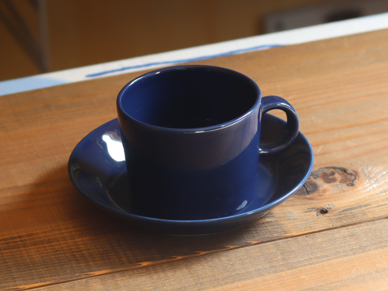 Arabia Teema Tea Cup & Saucer Blue / Kaj Franck｜FINLAND