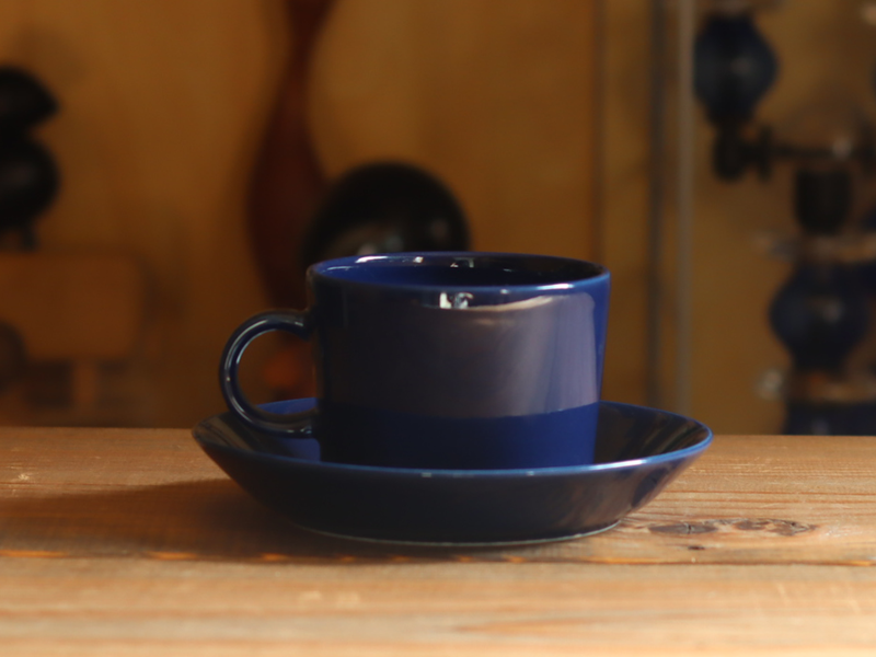 Arabia Teema Tea Cup & Saucer Blue / Kaj Franck｜FINLAND