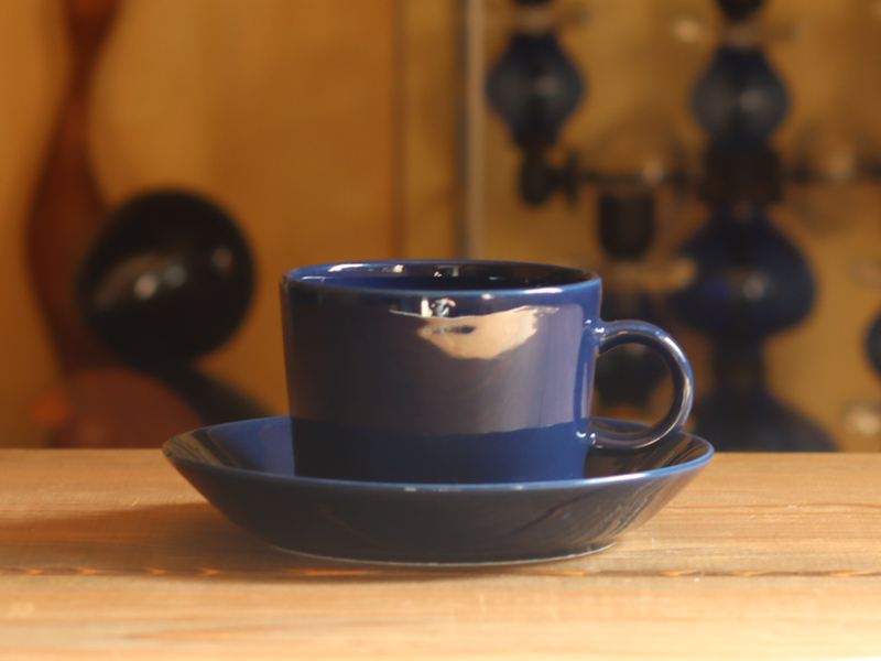 Arabia Teema Tea Cup & Saucer Blue / Kaj Franck｜FINLAND