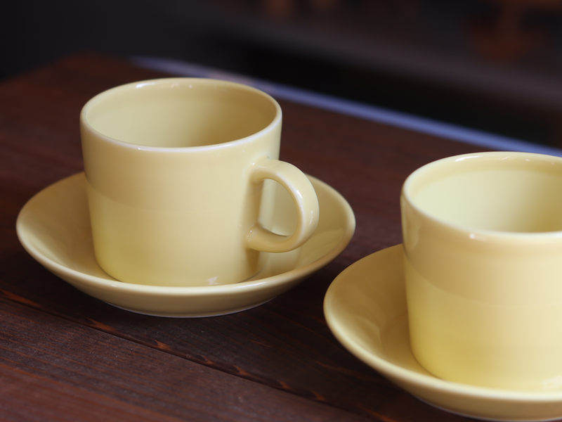 Arabia Teema Coffee Cup & Saucer 1.5dl Yellow / Kaj Franck｜FINLAND