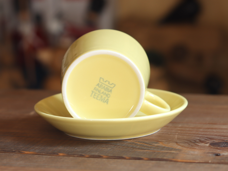 Arabia Teema Coffee Cup & Saucer 1.5dl Yellow / Kaj Franck｜FINLAND