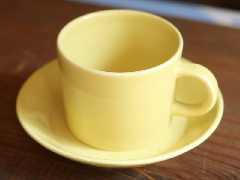 Arabia Teema Coffee Cup & Saucer 1.5dl Yellow / Kaj Franck｜FINLAND