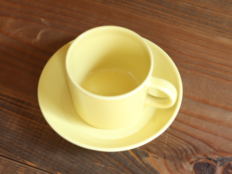 Arabia Teema Coffee Cup & Saucer 1.5dl Yellow / Kaj Franck｜FINLAND