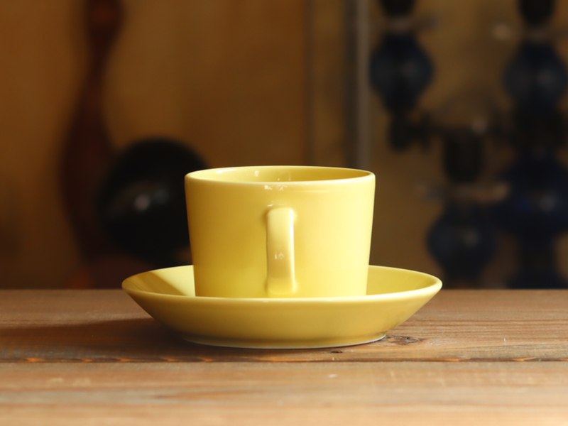 Arabia Teema Coffee Cup & Saucer 1.5dl Yellow / Kaj Franck｜FINLAND