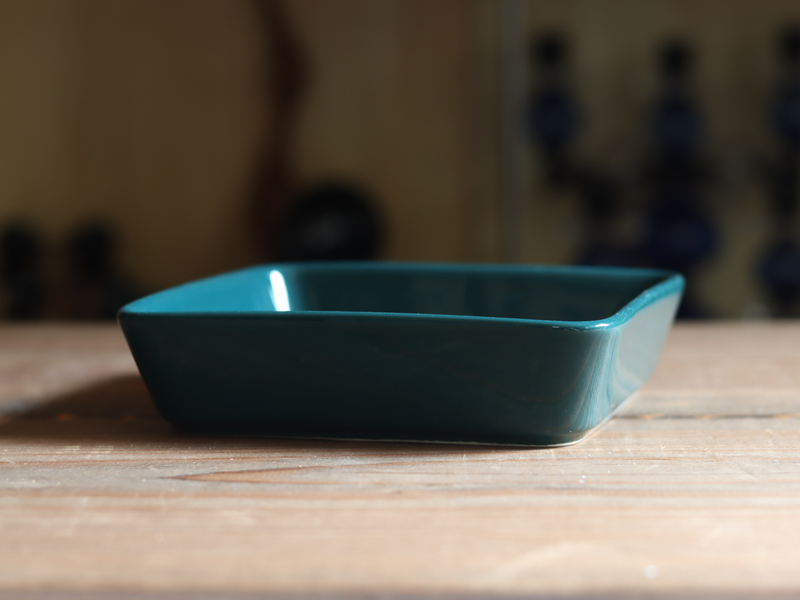 Arabia Teema Square Dish 15cm Green / Kaj Franck｜FINLAND