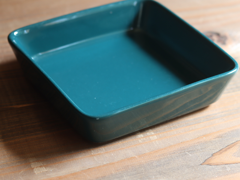 Arabia Teema Square Dish 15cm Green / Kaj Franck｜FINLAND