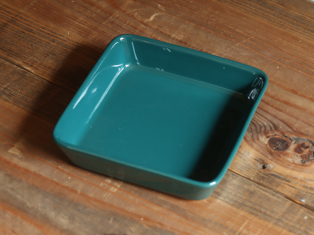 Arabia Teema Square Dish 15cm Green / Kaj Franck｜FINLAND