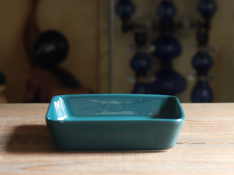 Arabia Teema Square Dish 15cm Green / Kaj Franck｜FINLAND