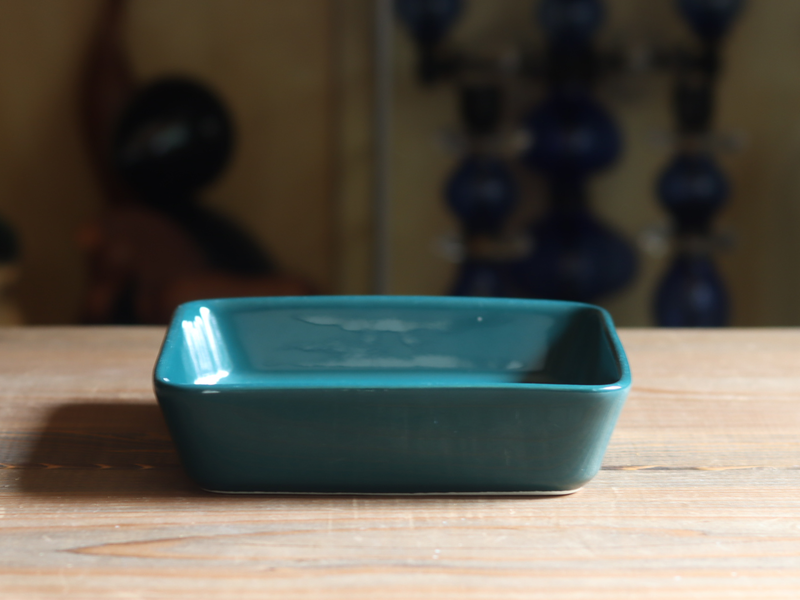 Arabia Teema Square Dish 15cm Green / Kaj Franck｜FINLAND