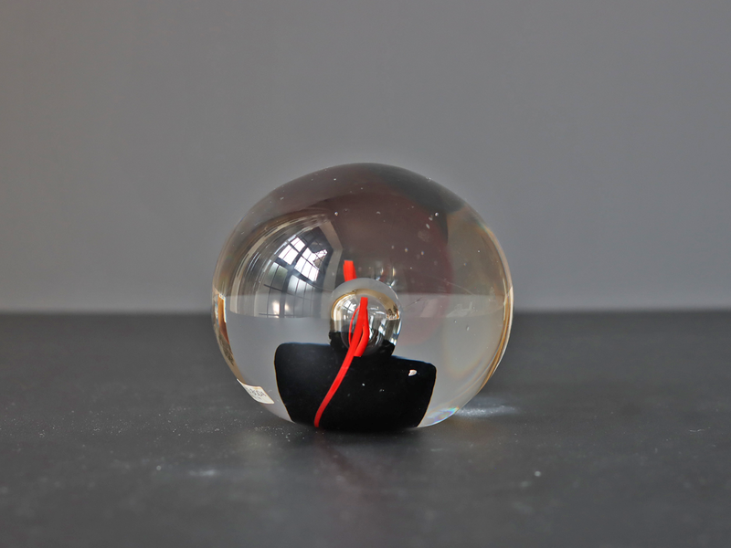 Kosta Boda （コスタ・ボダ） Bertil Vallien（バーティル・ヴァリーン） Crystal Fantasy（クリスタルファンタジー）ball red line │ 北欧 スウェーデン ヴィンテージ ガラスアート ボール