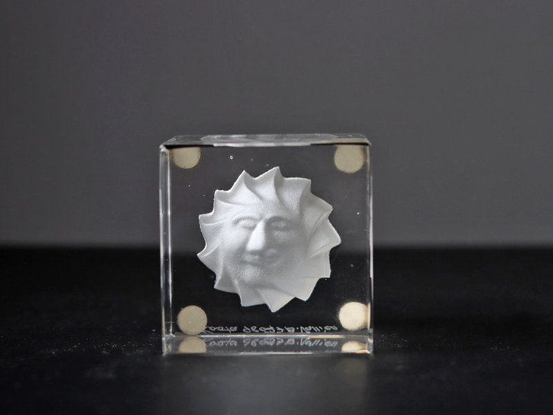 Kosta Boda （コスタ・ボダ） Bertil Vallien（バーティル・ヴァリーン） Crystal Fantasy（クリスタルファンタジー）sunny fase 98627 │ 北欧 スウェーデン ヴィンテージ ガラスアート 太陽の顔