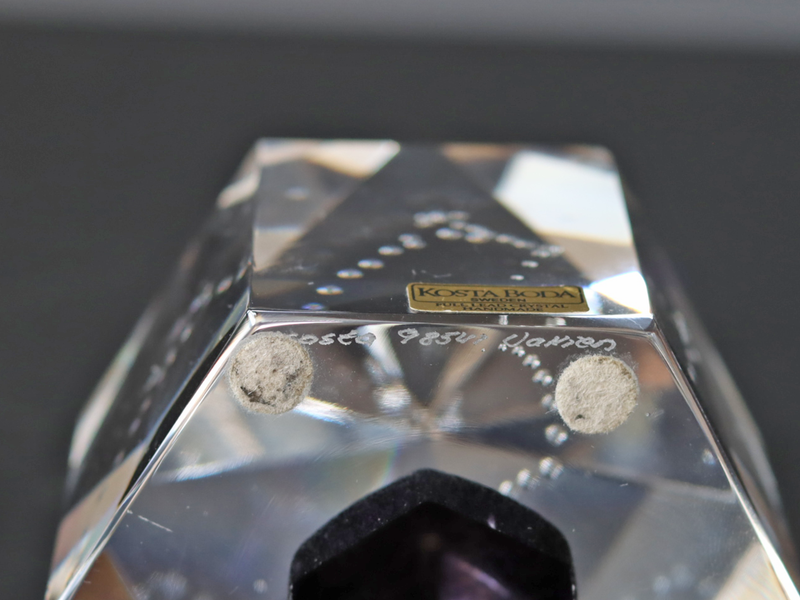 Kosta Boda （コスタ・ボダ） Bertil Vallien（バーティル・ヴァリーン） Crystal Fantasy（クリスタルファンタジー）purple hexagon 98547 │ 北欧 スウェーデン ヴィンテージ ガラスアート 六角形