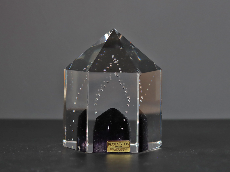 Kosta Boda （コスタ・ボダ） Bertil Vallien（バーティル・ヴァリーン） Crystal Fantasy（クリスタルファンタジー）purple hexagon 98547 │ 北欧 スウェーデン ヴィンテージ ガラスアート 六角形