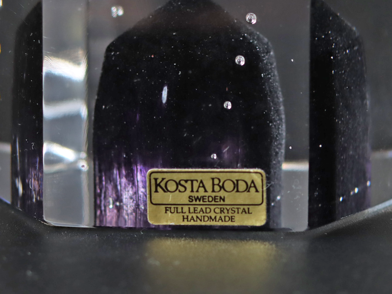Kosta Boda （コスタ・ボダ） Bertil Vallien（バーティル・ヴァリーン） Crystal Fantasy（クリスタルファンタジー）purple hexagon 98547 │ 北欧 スウェーデン ヴィンテージ ガラスアート 六角形