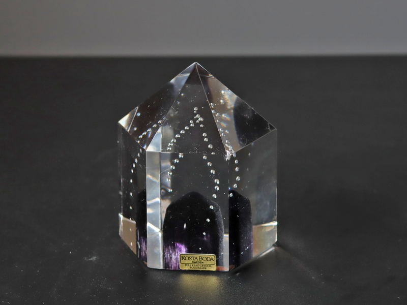 Kosta Boda （コスタ・ボダ） Bertil Vallien（バーティル・ヴァリーン） Crystal Fantasy（クリスタルファンタジー）purple hexagon 98547 │ 北欧 スウェーデン ヴィンテージ ガラスアート 六角形