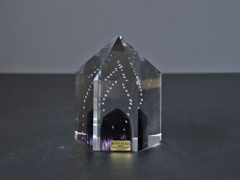Kosta Boda （コスタ・ボダ） Bertil Vallien（バーティル・ヴァリーン） Crystal Fantasy（クリスタルファンタジー）purple hexagon 98547 │ 北欧 スウェーデン ヴィンテージ ガラスアート 六角形
