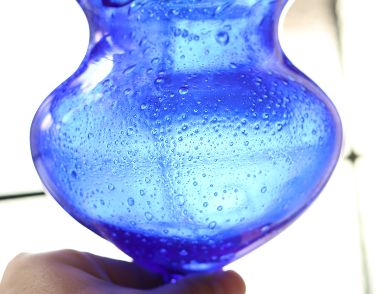 Boda （ボダ）Erik Höglund（エリック・ホグラン）foot vase blue H15cm 2079 │ 北欧 スウェーデン ヴィンテージ ガラスベース 花瓶