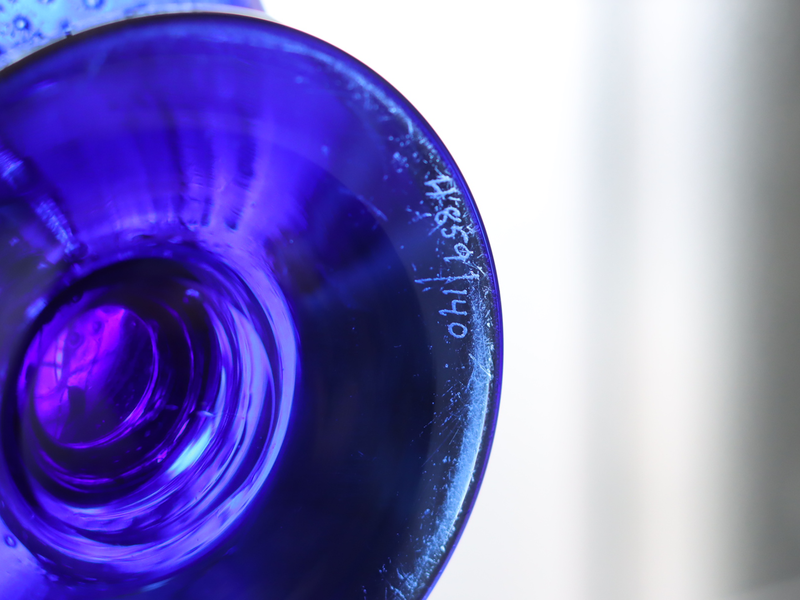 Boda （ボダ）Erik Höglund（エリック・ホグラン）foot vase blue H15cm 2079 │ 北欧 スウェーデン ヴィンテージ ガラスベース 花瓶