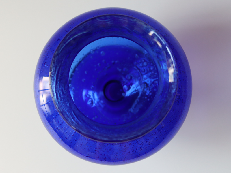 Boda （ボダ）Erik Höglund（エリック・ホグラン）foot vase blue H15cm 2079 │ 北欧 スウェーデン ヴィンテージ ガラスベース 花瓶