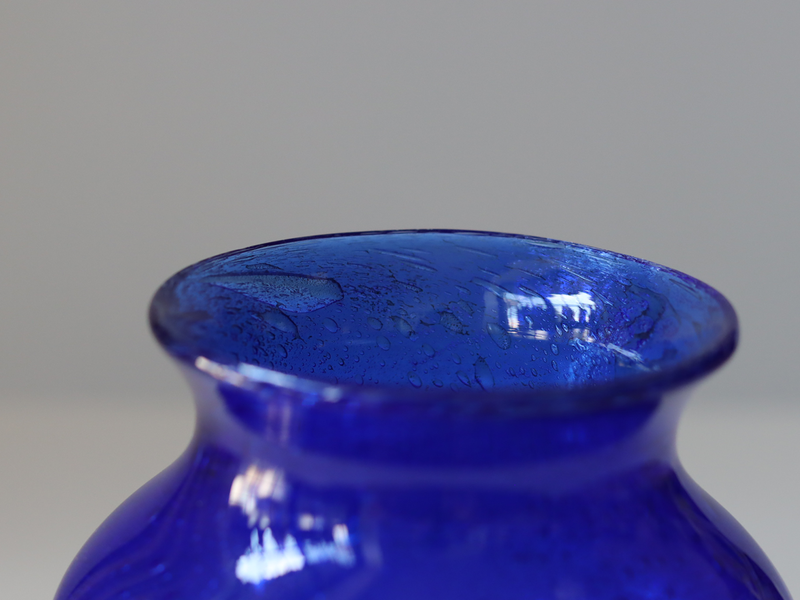 Boda （ボダ）Erik Höglund（エリック・ホグラン）foot vase blue H15cm 2079 │ 北欧 スウェーデン ヴィンテージ ガラスベース 花瓶