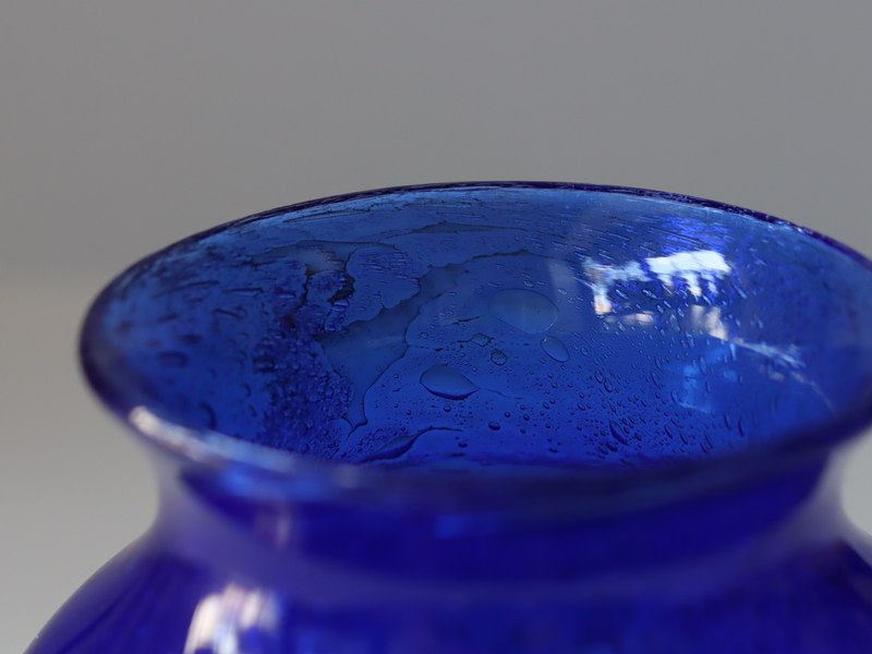 Boda （ボダ）Erik Höglund（エリック・ホグラン）foot vase blue H15cm 2079 │ 北欧 スウェーデン ヴィンテージ ガラスベース 花瓶