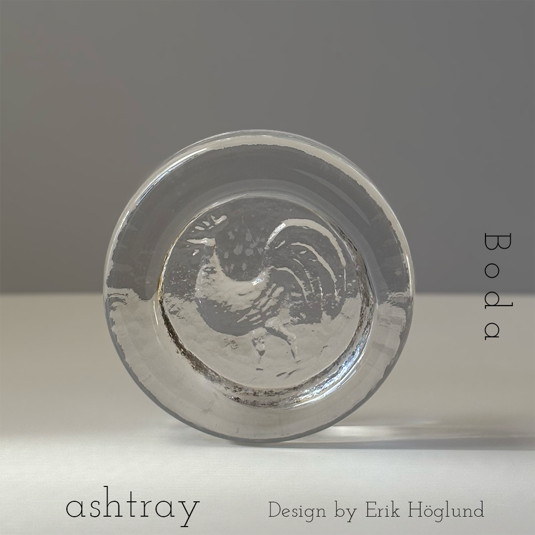 Boda （ボダ）Erik Höglund（エリック・ホグラン）ashtray clear bird │ 北欧 スウェーデン ヴィンテージ アッシュトレイ 鳥 クリア ガラス