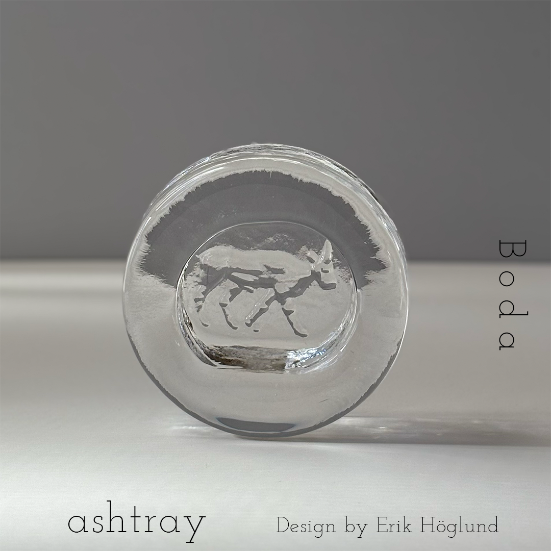 【北欧 スウェーデン ヴィンテージ】Boda （ボダ）Erik Höglund（エリック・ホグラン）ashtray clear cow