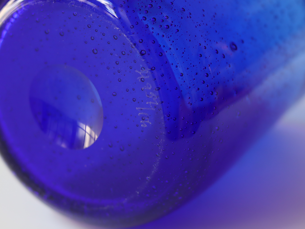 Boda （ボダ）Erik Höglund（エリック・ホグラン）vase blue H16cm │ 北欧 スウェーデン ヴィンテージ ガラスベース 花瓶