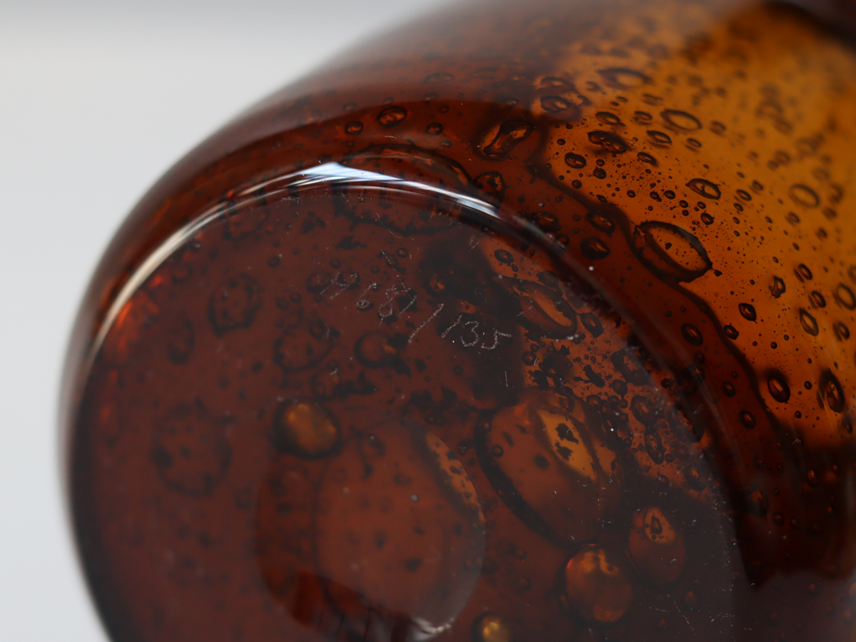 Boda （ボダ）Erik Höglund（エリック・ホグラン）vase amber H13.5cm │ 北欧 スウェーデン ヴィンテージ ガラスベース 花瓶