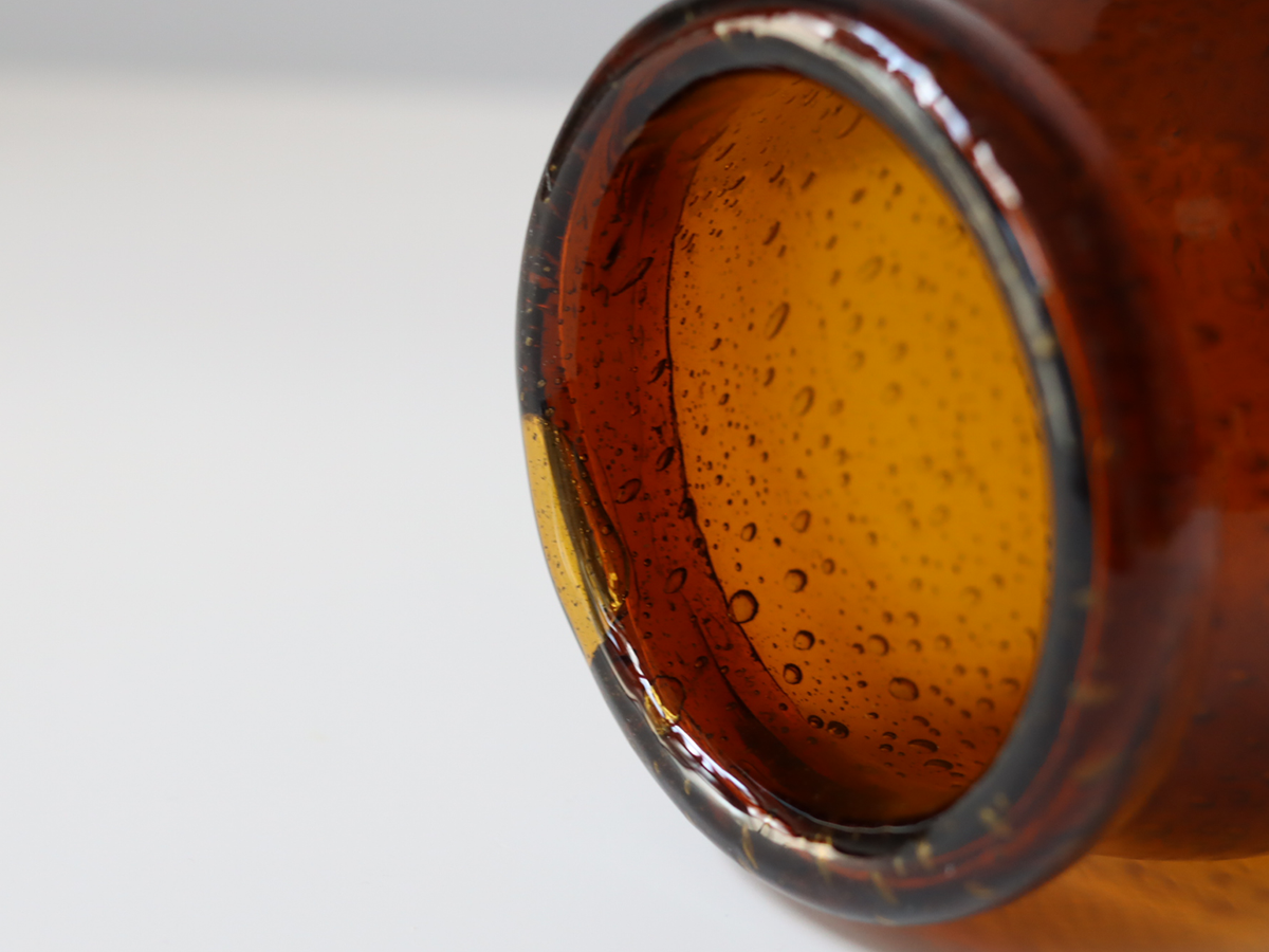 Boda （ボダ）Erik Höglund（エリック・ホグラン）vase amber H13.5cm │ 北欧 スウェーデン ヴィンテージ ガラスベース 花瓶