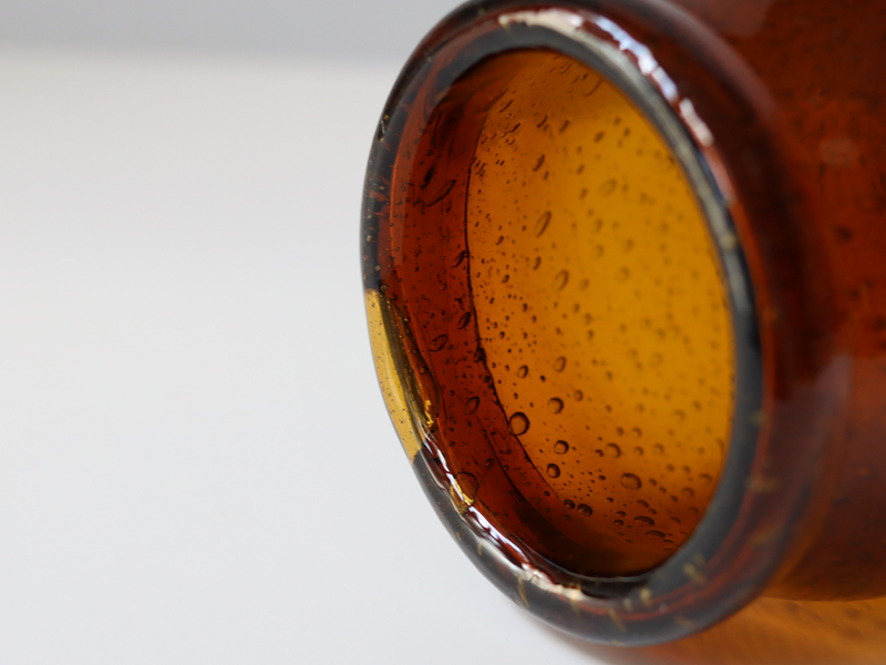 Boda（ボダ） フラワーベース アンバー H13.5cm / Erik Höglund ｜ 北欧ヴィンテージ スウェーデン