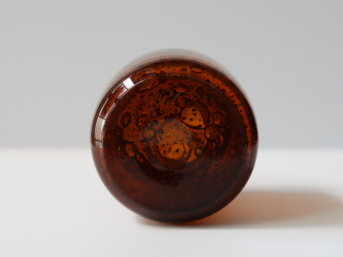 Boda （ボダ）Erik Höglund（エリック・ホグラン）vase amber H13.5cm │ 北欧 スウェーデン ヴィンテージ ガラスベース 花瓶