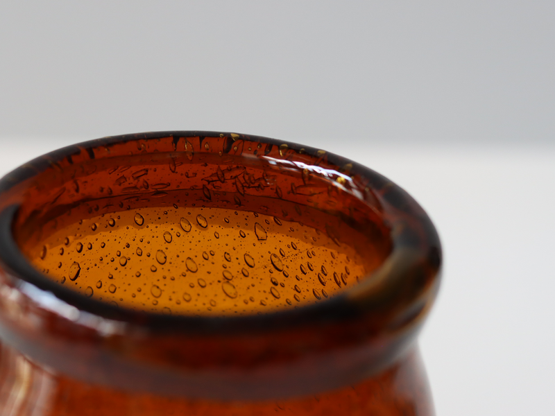 Boda（ボダ） フラワーベース アンバー H13.5cm / Erik Höglund ｜ 北欧ヴィンテージ スウェーデン