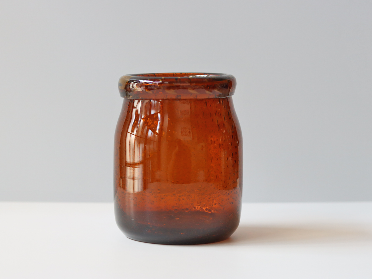Boda （ボダ）Erik Höglund（エリック・ホグラン）vase amber H13.5cm │ 北欧 スウェーデン ヴィンテージ ガラスベース 花瓶