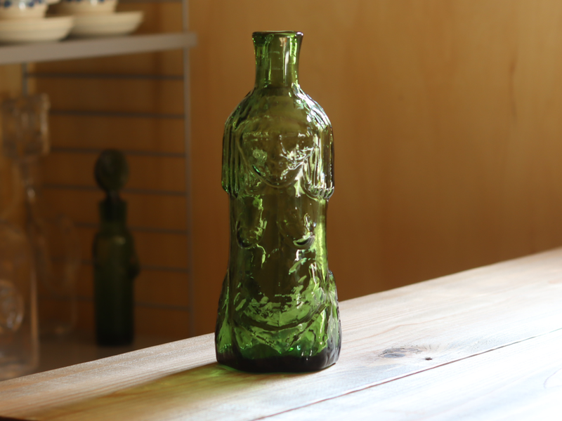 Boda Woman Figure Bottle Green H267 / Erik Höglund｜SWEDEN