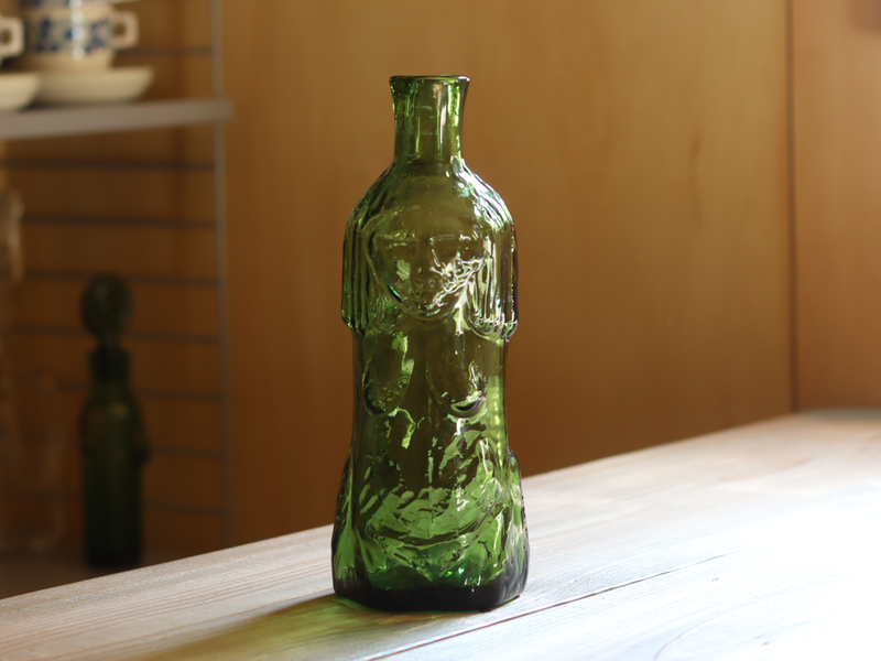 Boda Woman Figure Bottle Green H267 / Erik Höglund｜SWEDEN