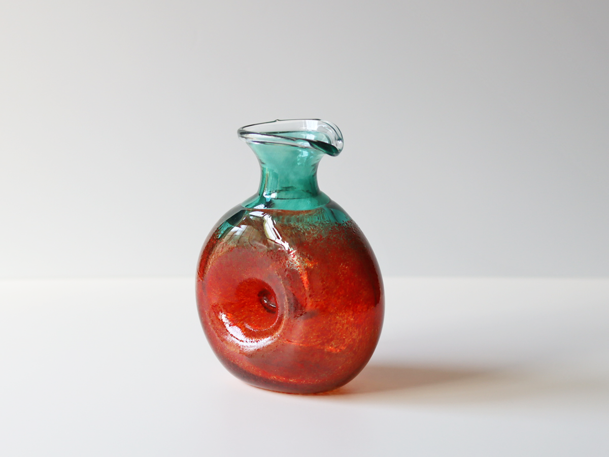 Kosta Boda （コスタ・ボダ） Bertil Vallien（バーティル・ヴァリーン） jug red/green  │ 北欧 デンマーク ヴィンテージ ジャグ ガラス